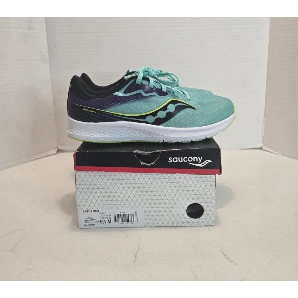 Saucony Ride 14 Shoes Girls 5.5M Mint